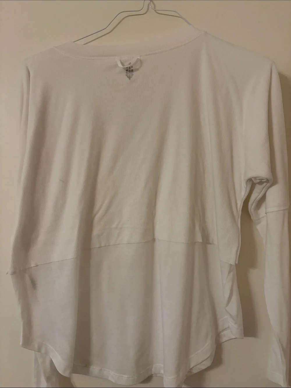 Free People Long Sleeve Henley Top in Off-White/Cream